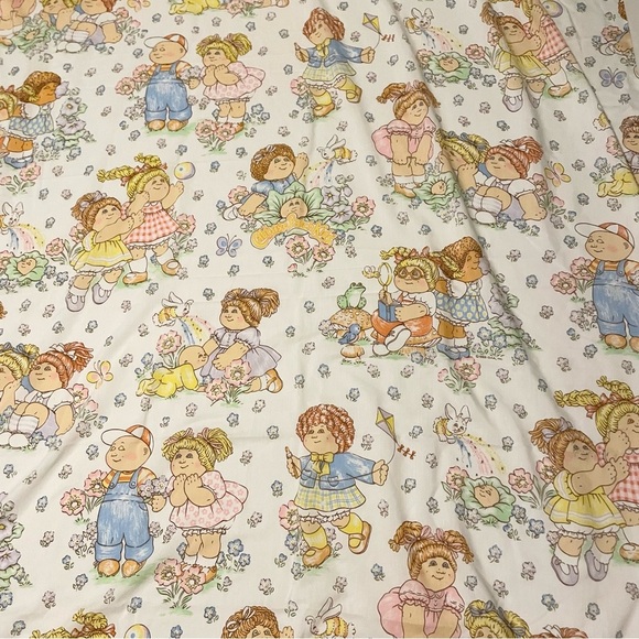 Vintage 1983 Cabbage Patch Kids Twin Flat Bed Sheet - Picture 1 of 16